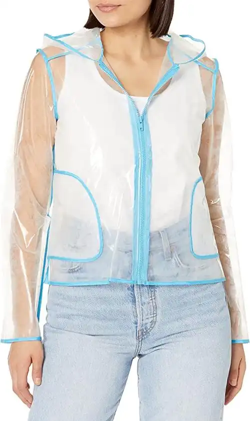 jou 女式透明防雨夹克,时尚服装,奢华时尚