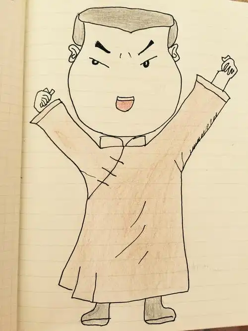 手绘q版小岳岳简笔画