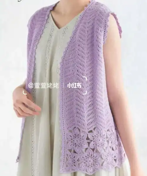 钩针马甲有图解分享