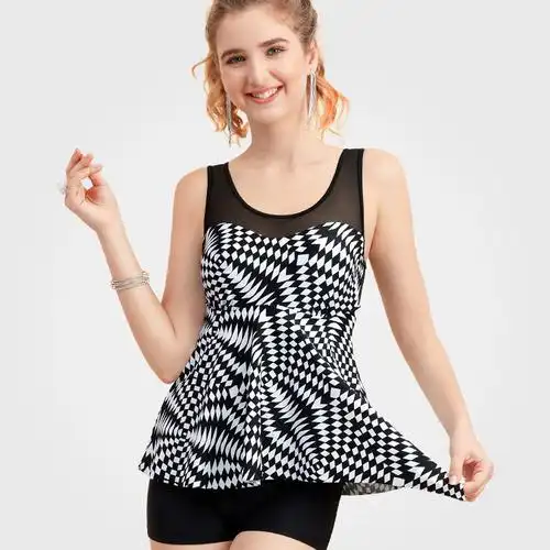 yingfa英发 女士连体平角泳衣遮肚显瘦海边游泳装 y2113