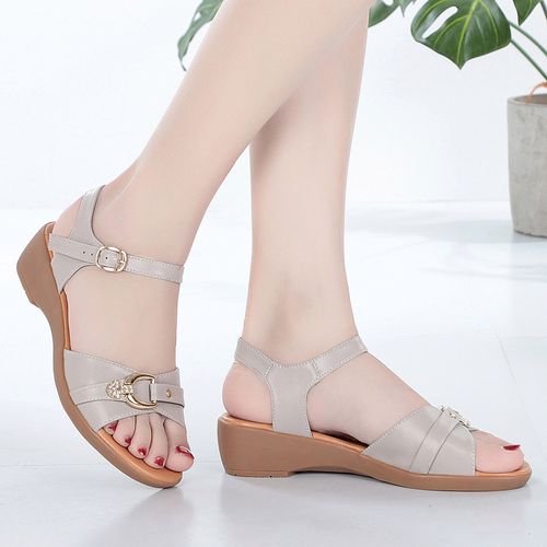 女凉鞋2020夏季新款真皮女鞋牛筋