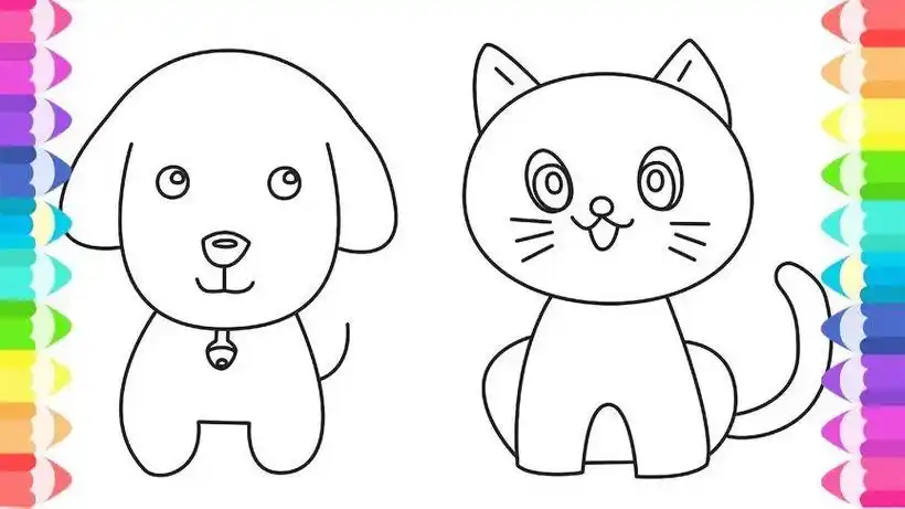 简笔画小猫小狗等动物 简笔画图片大全-普车都