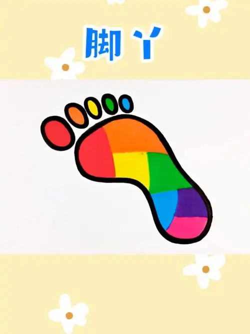 脚丫创意简笔画涂色 儿童卡通画 创意美术画