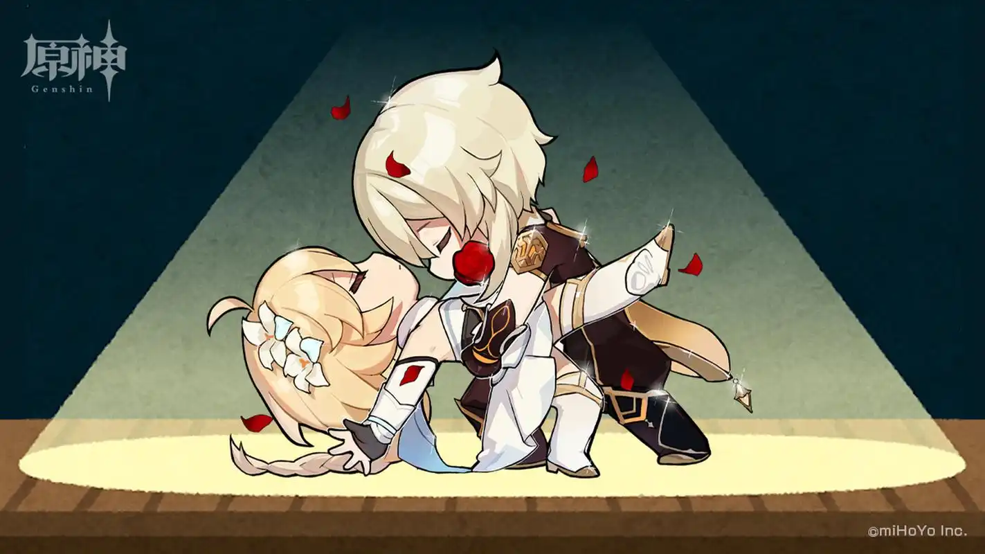 原神# 〖空/荧〗没想到,空哥还有这种才艺[滑稽]