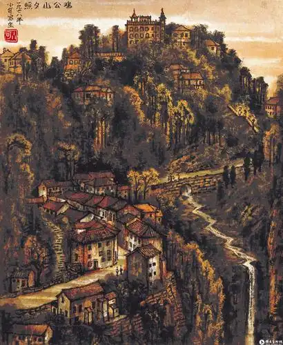 鸡公山夕照_师法自然_李小可作品展_李小可在线作品_李小可纪念网站