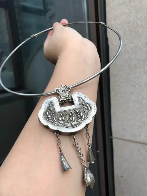 老银项圈锁#古风饰品 #匠心制作 - 抖音