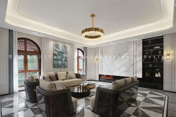 现代轻奢复地朗香别墅600平米