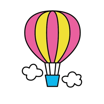 卡通彩色热气球
