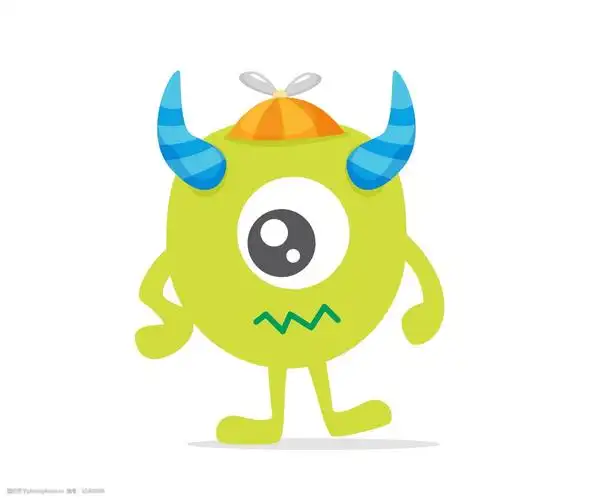 卡通绿色的外星人矢量素材图片-图行天下图库