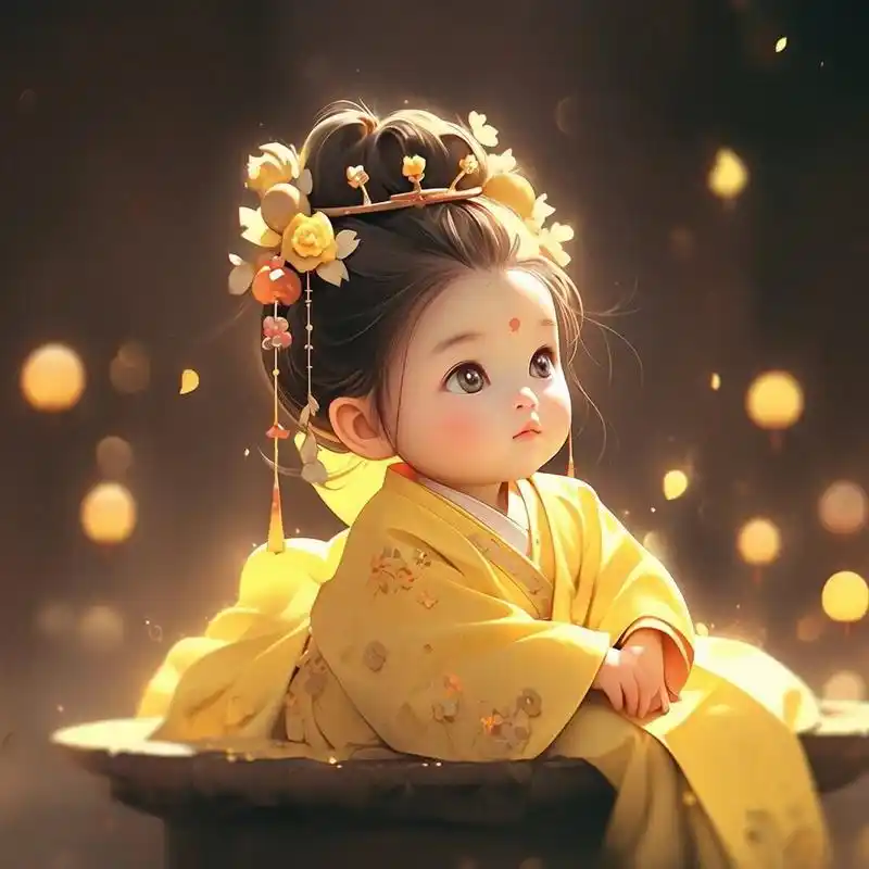 可爱古风汉服q版头像绘画来咯!