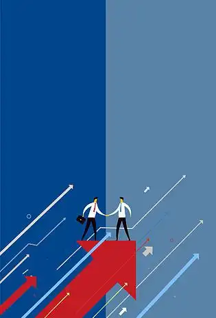 商业合作互惠共赢强强联手海报背景