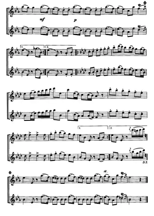 《降e大调小步舞曲》长笛谱