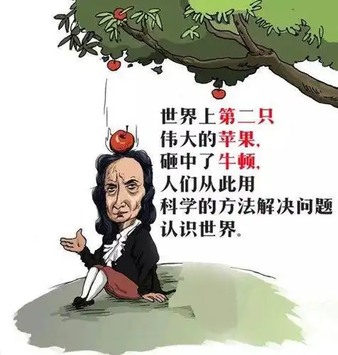 牛顿在苹果树下简笔画6