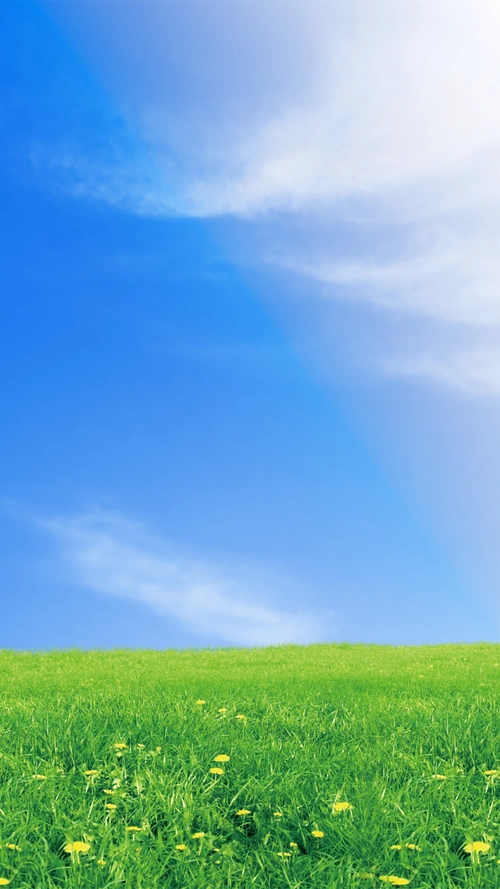 蓝天白云草地h5图片素材