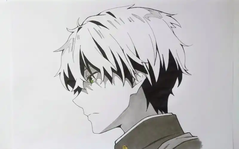 手绘,灰色少年折木奉太郎_哔哩哔哩 (゜-゜)つロ 干杯~-bilibili