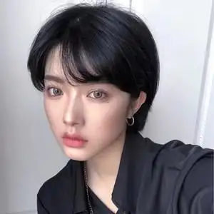 假发女短发网红圆脸bobo头气质修脸短直发帅气中性自然全头套发型