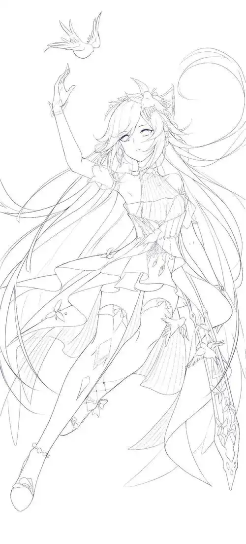 黑白线稿动漫人物线稿赶紧收藏起来