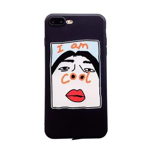 软壳苹果8手机壳iphone7/6s/plus磨砂情侣全包女 6/6s黑底cool鼻孔_ 3