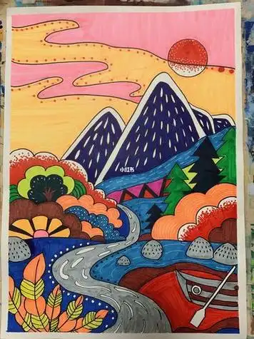 风景画儿童画 儿童风景画图片大全