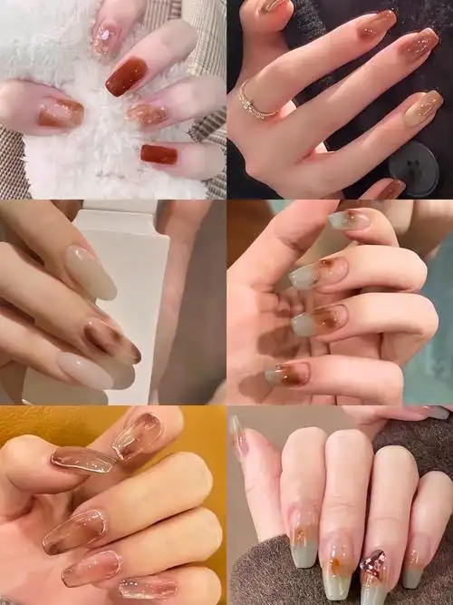 秋天显白琥珀色美甲9799.高级感扑面而来!很有质感诶#超好 - 抖音