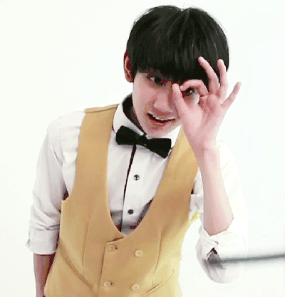 王源 ok 卖萌 可爱 同意 赞同