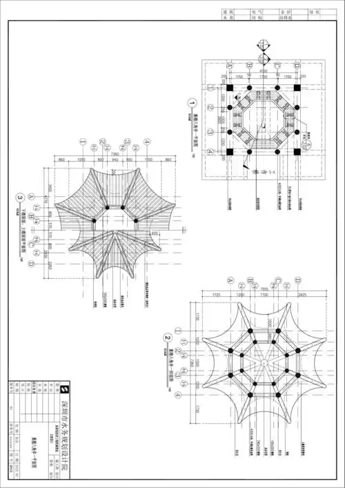 04 重檐八角亭一详图仿古八角亭施工图纸pdf版本 建筑水景 电气结构