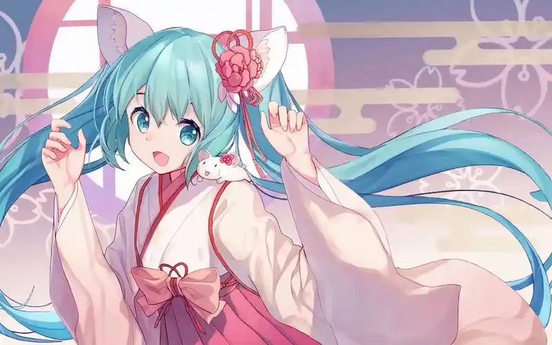 鼠年初音未来高清动态视频壁纸二次处理