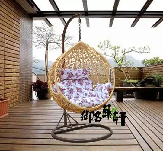 吊篮藤椅真藤仿藤双人吊篮吊椅室内户外阳台秋千挂椅摇椅摇篮吊床