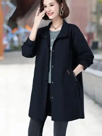 女装>格斯邈>格斯邈妈妈春秋款高档洋气风衣外套2023新款今年流行的中