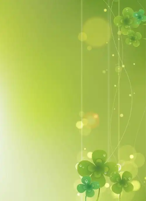 绿色四叶草小清新海报背景