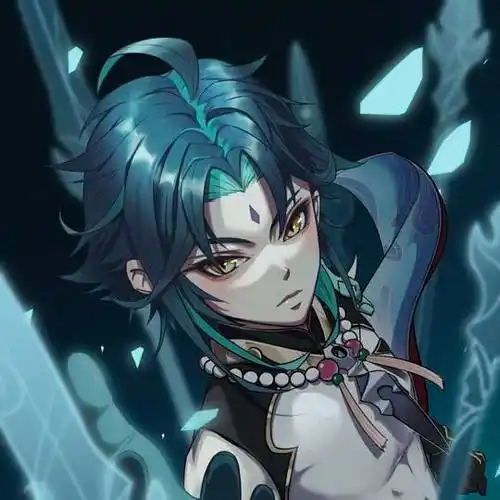 温润的少年战士,原神魈帅气插画头像图片