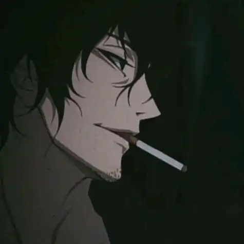 暗黑系男生叼着烟的动漫头像