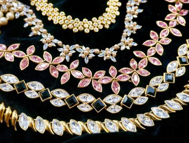 vintage西洋古董首饰复古古着水晶莱茵石宴会风项链