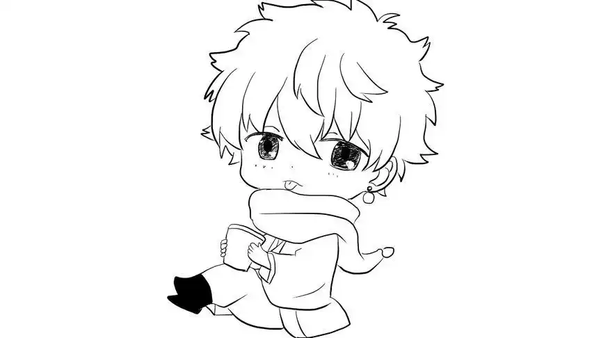 可爱的q版小男孩动漫简笔画