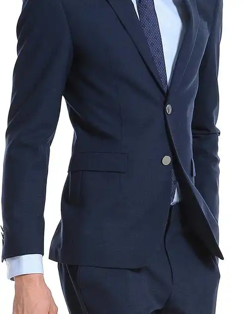 深藏蓝商务经典款修身百搭单西服