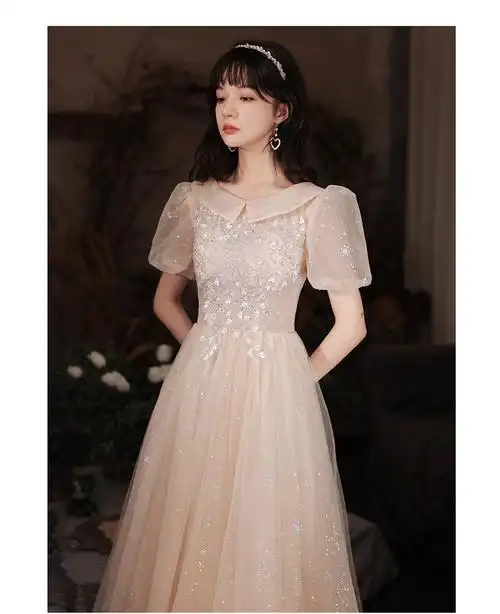 仙充充成人礼服女礼服小轻晚礼服裙女2022新款学生生日宴会气质主持人