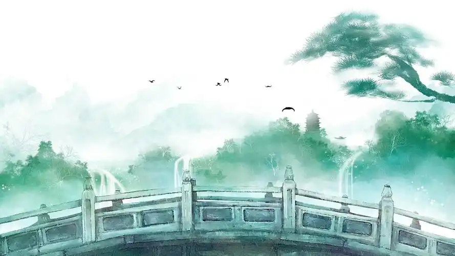 古风横版谷雨山水节气动态ae模板春天水墨背景视频素材4k4k唯美大气