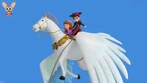 小公主苏菲亚:飞马正载着小公主和小女孩呢!