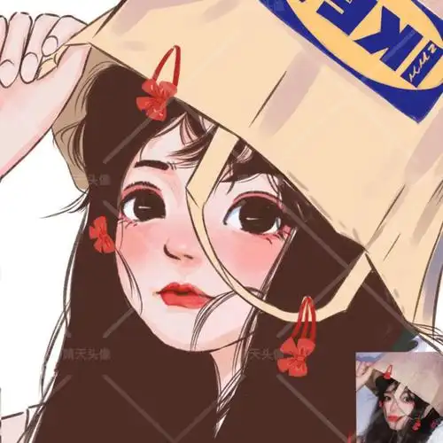 碧蓝仕 手绘q版头像设计卡通真人照片漫画定制情侣可爱图片男女生小