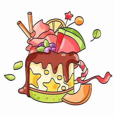 卡通可爱食物甜品素材插画png