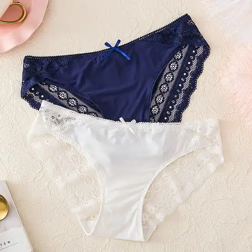 女士性感内裤冰丝透明低腰三角裤棉底裆女内裤大码舒适透气底裤