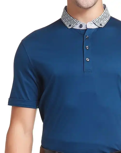 深蓝色魅力亲肤舒适短袖t恤