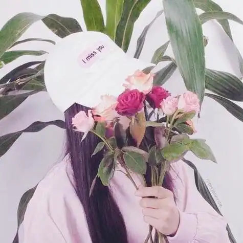 女生花遮脸头像 女生头像图片大全 -【爱个性】