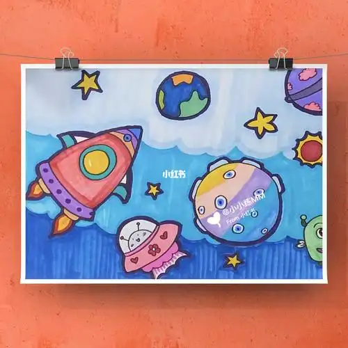 no158宇宙星球儿童画简笔画28100