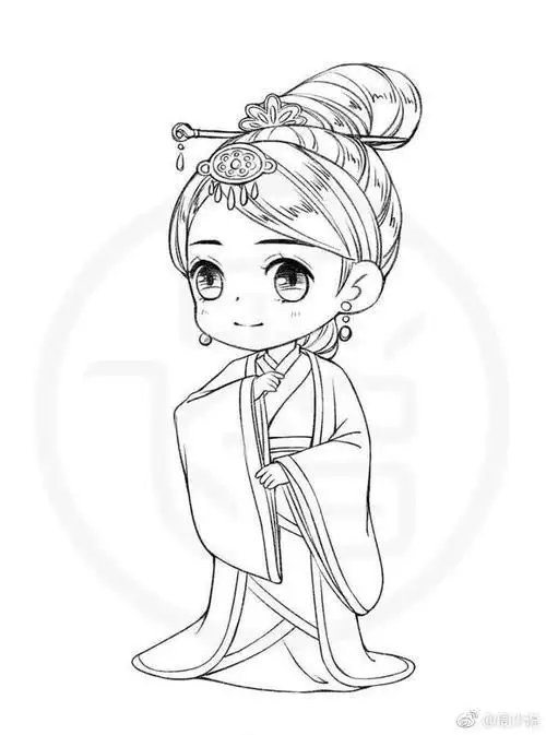 可爱q版古风人物简笔画关于冠状病毒的简笔画人物古风q版少女简笔画