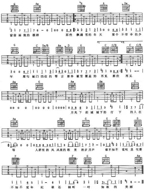 一笑倾城吉他谱扫弦视频一笑倾城吉他教学视频
