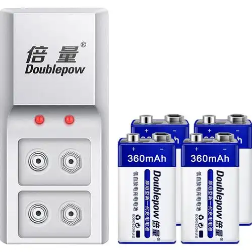 配4节360毫安方形充电电池9v麦克风话筒9号电池6f22九伏小电池万能表