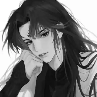 漫画古风男生头像黑白高清图片