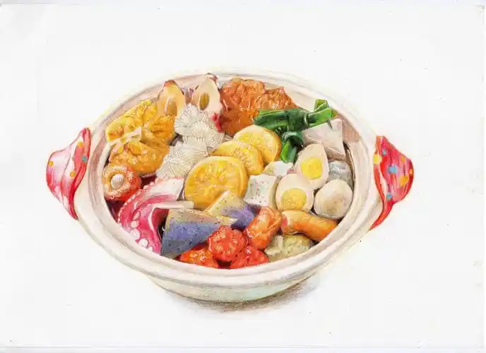 彩铅美食了解一下,满满的一碗幸福