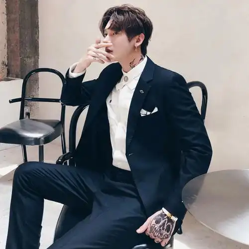 高级休闲痞帅小西西装套装修身潮流韩国商务西服